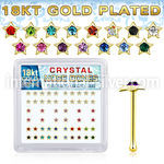 bxsr2mg 18k gold plated silver nose bones with color star