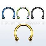 cbetb2 horseshoes anodized surgical steel 316l belly button
