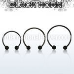 cbmtwk5l xxl anodized steel cbr, 14g w 5mm black horn wood balls