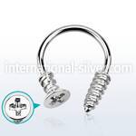 cbscw horseshoes surgical steel 316l ear lobe