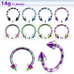 cbtln14 horseshoes anodized surgical steel 316l belly button