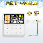 d9gsc11 l shape nose studs gold nose