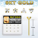 d9gys13 gold bend it yourself nose studs nose  piercing