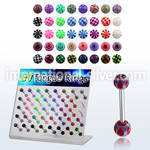 dacb20 straight barbells surgical steel 316l with acrylic parts tongue