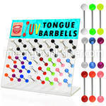 dacb55 straight barbells surgical steel 316l with acrylic parts tongue