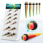 dapg89 display w 12 pcs of acrylic taper w rainbow pattern