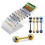 dbbtc straight barbells anodized surgical steel 316l tongue