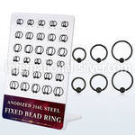 dbedr3 board w 60 black steel fixed bead ring 20g 2.5 3mm ball