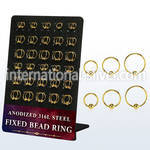 dbedr4 board w 60 gold steel fixed bead ring 20g 2.5 3mm ball