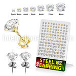 deszrg3 gold pvd plating steel ear studs 2mm 8mm 60