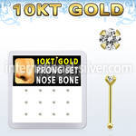 dginb7 10kt gold nose bone with 1.5mm prong round cz stone