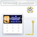 dgisc15 box w 10kt gold nose screws w 1.5 real prong set diamond