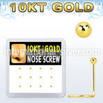 dgisc1 10kt gold nose screw with 1.5mm ball shaped top