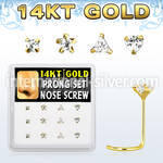dgsc13 l shape nose studs gold nose