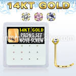 dgsc7 box w 14kt gold nose screw w mixed 1.5mm prong set czs