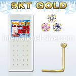 dgsz9m l shape nose studs gold nose