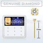 dgys15 box w 14kt gold bend it nose stud w genuine diamond