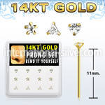 dgys7 box w 14kt gold nose bend it cz nose stud in mixed shape