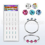 dhma9 small board silver seamless ring with cz in clear color