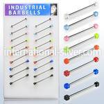 dind13 straight barbells surgical steel 316l with acrylic parts 