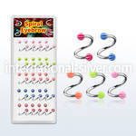 djspe6 spirals twisters surgical steel 316l with acrylic parts eyebrow