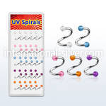 djspe8 spirals twisters surgical steel 316l with acrylic parts eyebrow