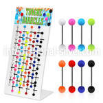 dmvbj2 straight barbells surgical steel 316l with acrylic parts tongue