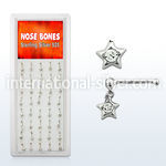 dnbdc2 box of silver nose bones with a dangling star w crystal