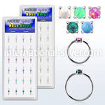 dnsm159 box w silver nose ring w prong set 2mm synthetic opals