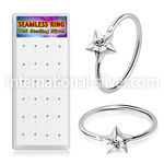 dnsm300a silver seamless nose ring hoops clear gems star 24