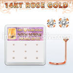 drsc11 l shape nose studs gold nose