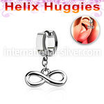 ehh618 helix huggie w a dangling infinity symbol
