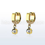 ergmjt6 gold steel huggies earrings w 6mm multi jewel ball