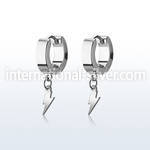 erhlit stainless steel +huggie choose  piercing