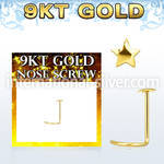 g9sst l shape nose studs gold nose