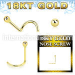 ggscb1 18 karat yellow gold nose screw 22g plain ball top