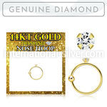 ghdi 14karat yellow gold 15mm prong setting genuine diamond