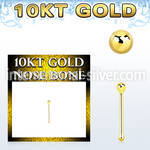 ginbb1 10kt gold nose bone in 22g with 1.5mm gold ball top