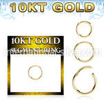 gisegh16 10 karat yellow gold 16g hinged segment hoop