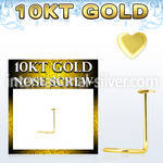 gisht 10kt gold nose screw with 2.5mm gold heart shaped top