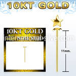 giysst 10kt gold bend it nose stud with a 2.5mm gold star top
