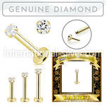 glbdi2 14k gold labret 2mm prong set with round diamond
