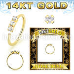 gnham 14k gold seamless nose hoop ring 20g gem tops curved