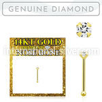 gnpdb15 14kt yellow gold nose bone prong set genuine diamond