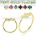 gphpm22 18 k gold plated silver seamless nose ring hoop 22g