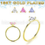 gpztm22 18 k plated silver seamless nose ring 22g triangle