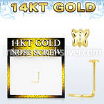 gsbt l shape nose studs gold nose