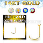 gscabm1 14k yellow gold nose screw color crystal ball