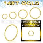 gselw20 14 k gold seamless ring hoop 20g twisted wire