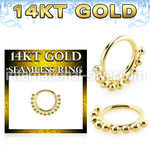 gspv18 14 karat gold seamless nose hoop 18g chain balls